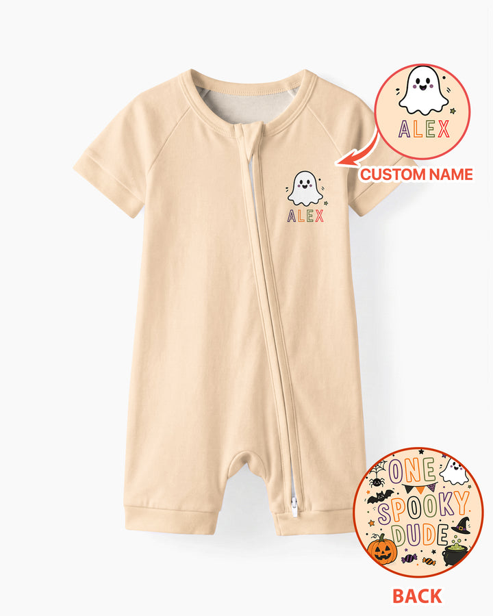 Custom Name Halloween 1st Birthday Bamboo Shorty Zippy