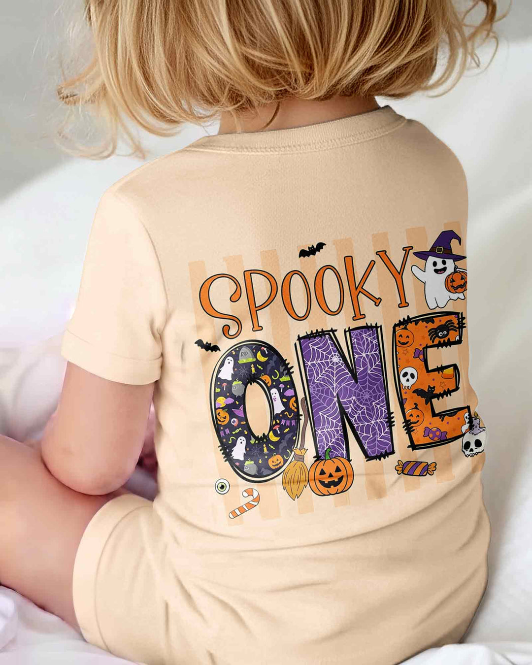 Personalized Spooky One Halloween First Birthday Bamboo Shorty Zippy