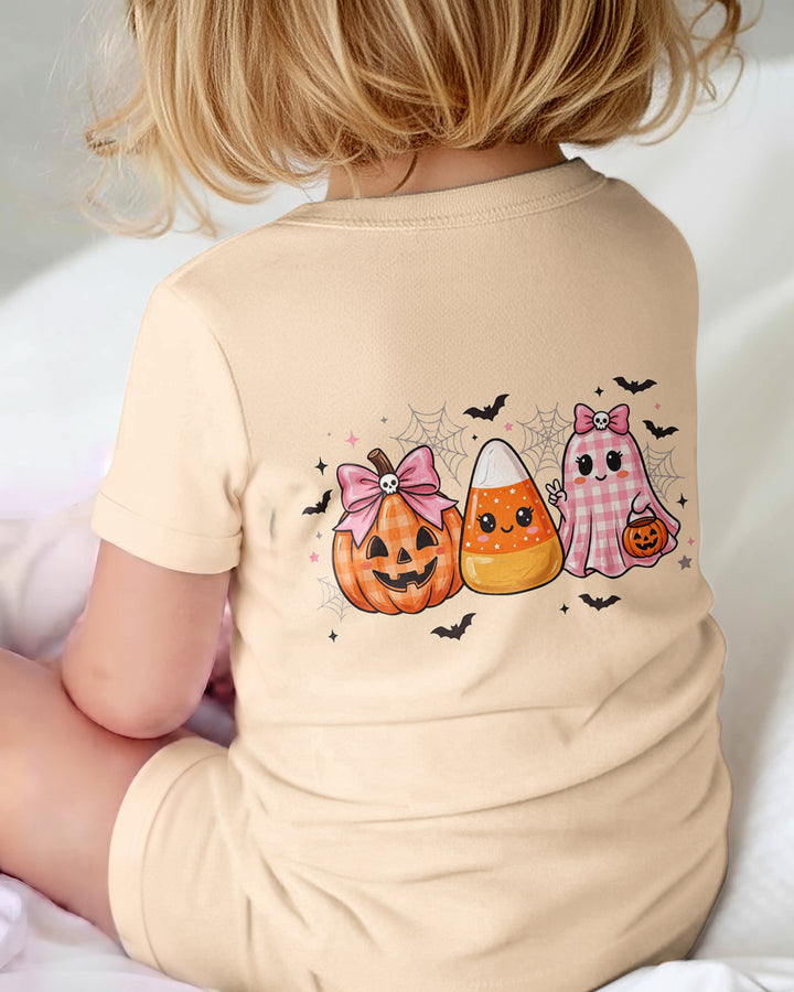 Personalized Spooky Baby Pink Halloween Bamboo Shorty Zippy