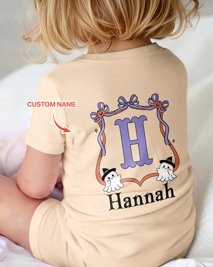 Personalized Halloween Baby Girl's Little Boo Bamboo Shorty Zippy