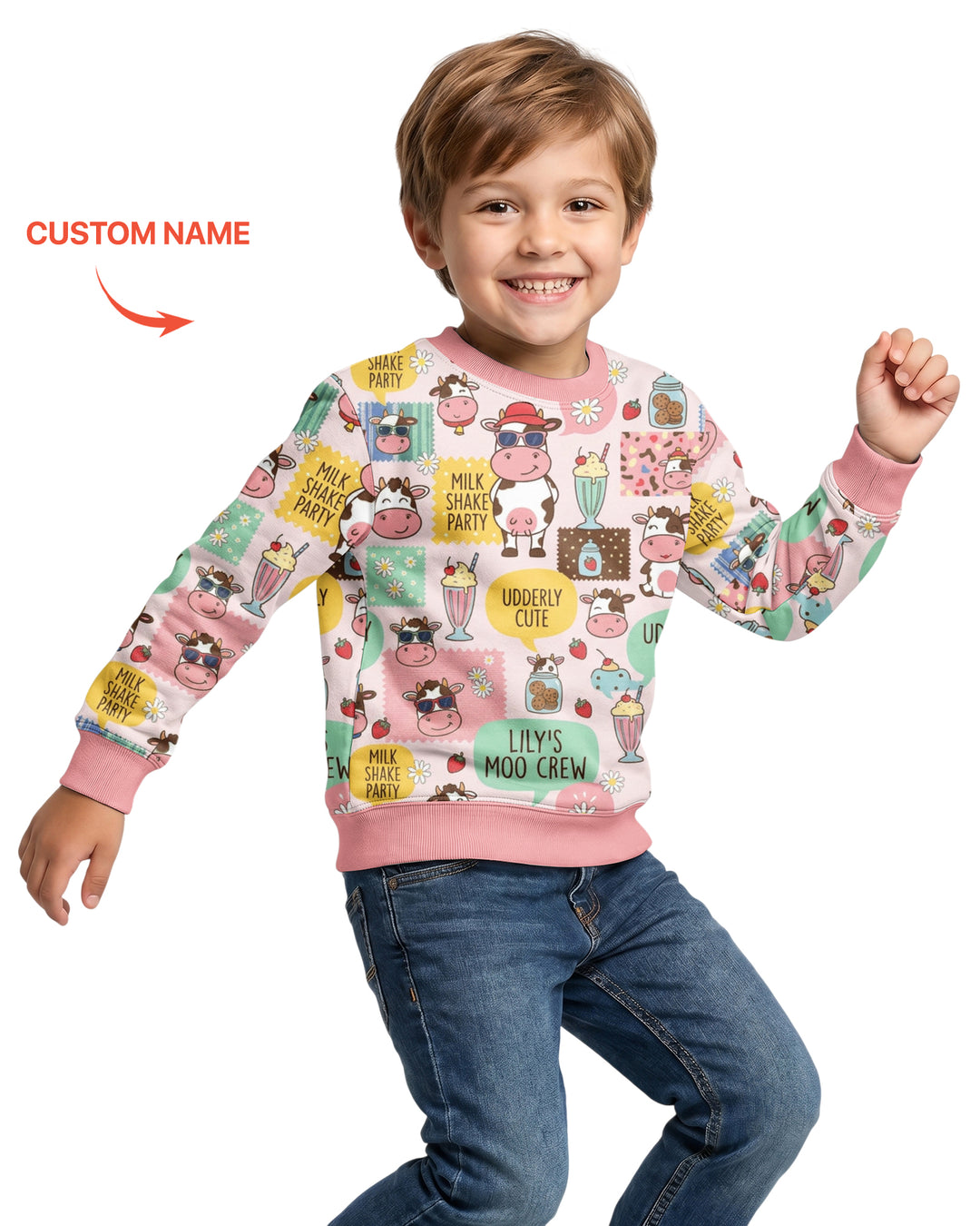 Custom Name The Milkshake Secret Society Bamboo Crewneck Sweatshirt