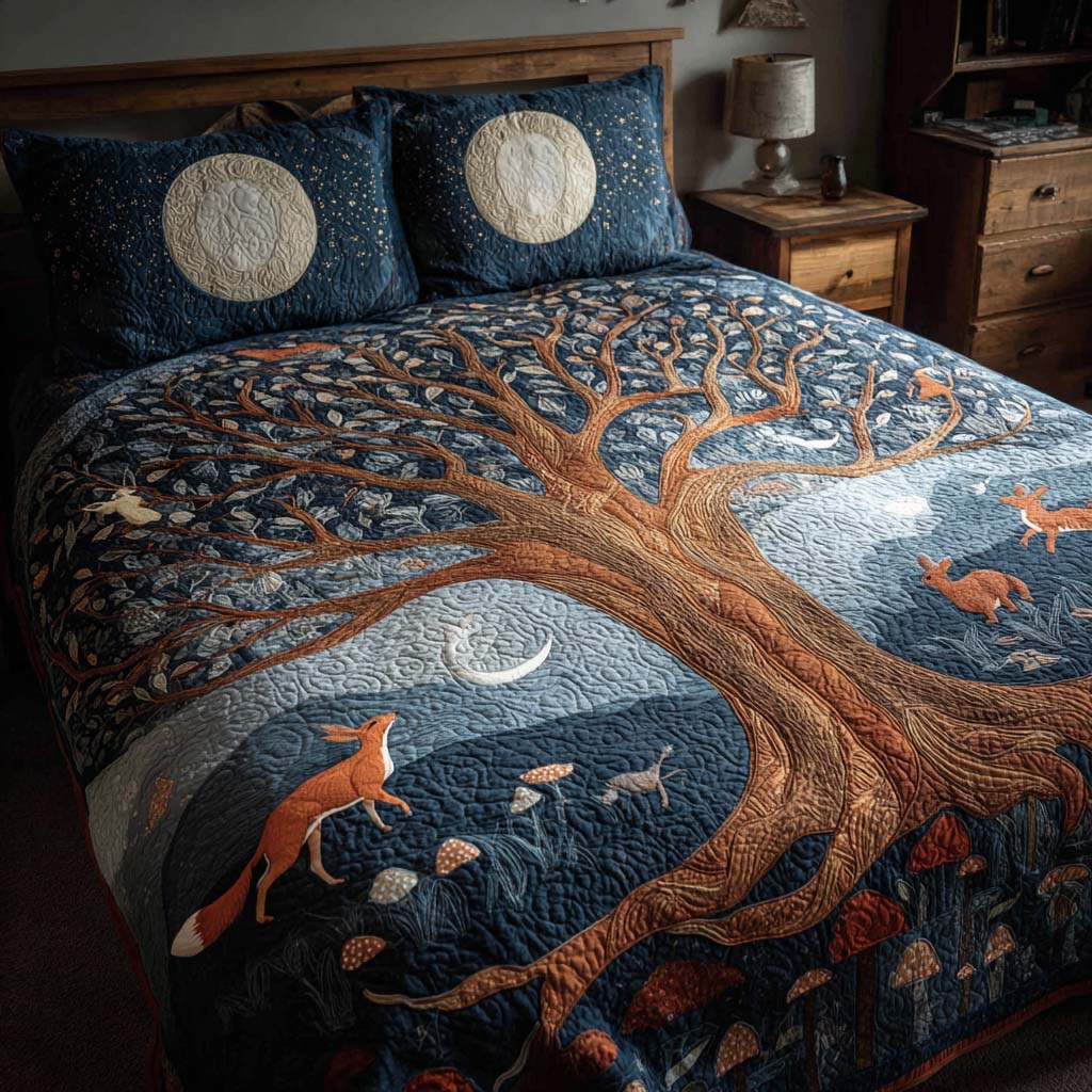 Sacred Nature Roots Bamboo Quilt Bedding Set