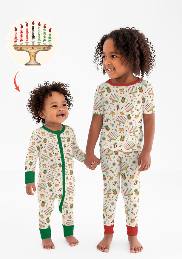 Happy Kwanzaa Two Piece Short Sleeve Pajama Set