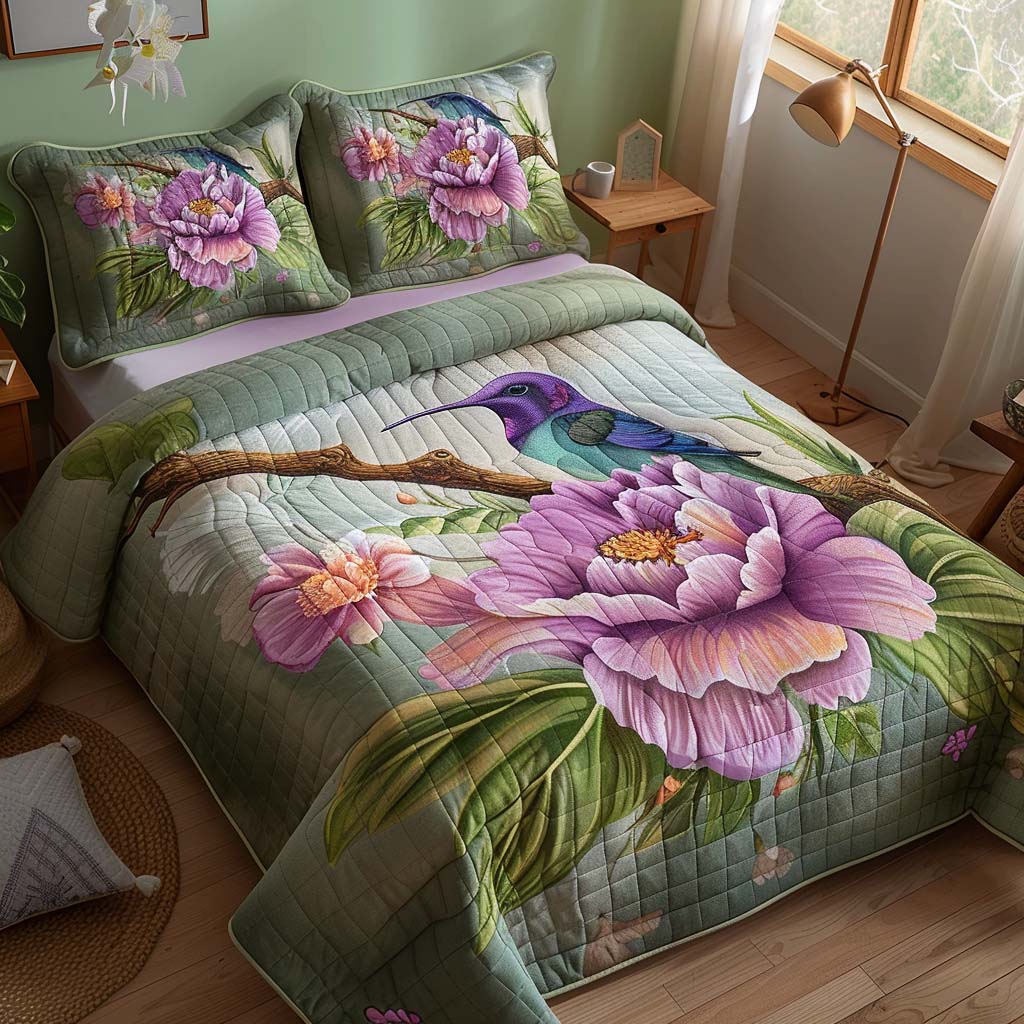 Serene Garden Delight Bamboo Quilt Bedding Set