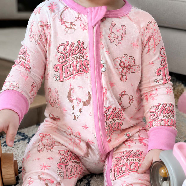 Shes From Texas Pink Cowgirl Bamboo Convertible Zippy