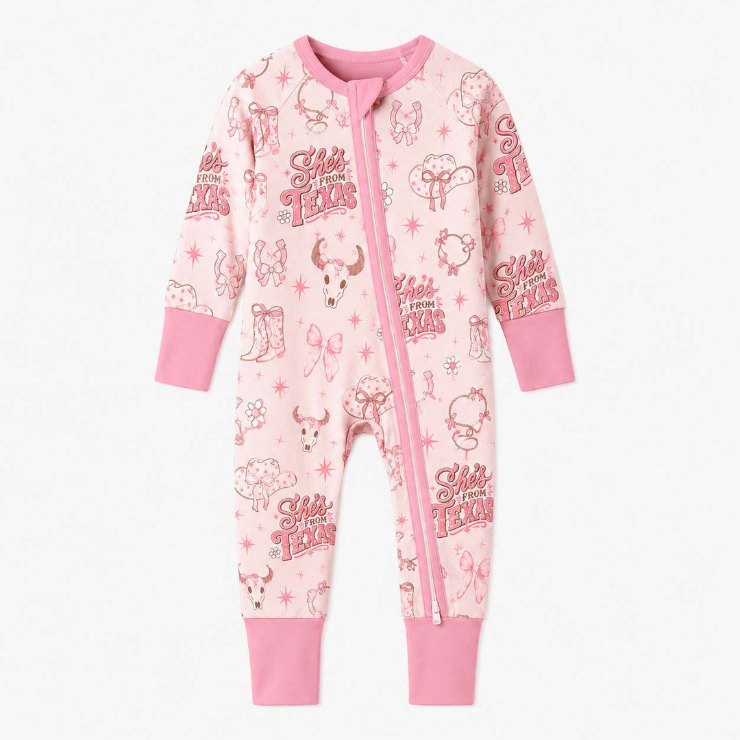 Shes From Texas Pink Cowgirl Bamboo Convertible Zippy