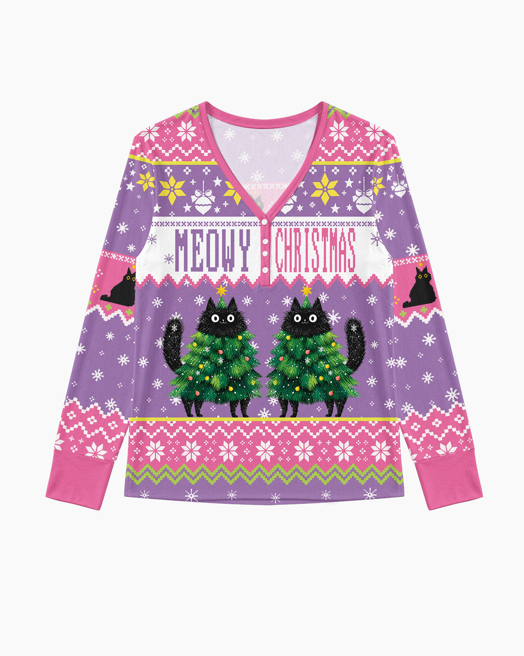 Meowy Christmas Bamboo Women Pajama Set