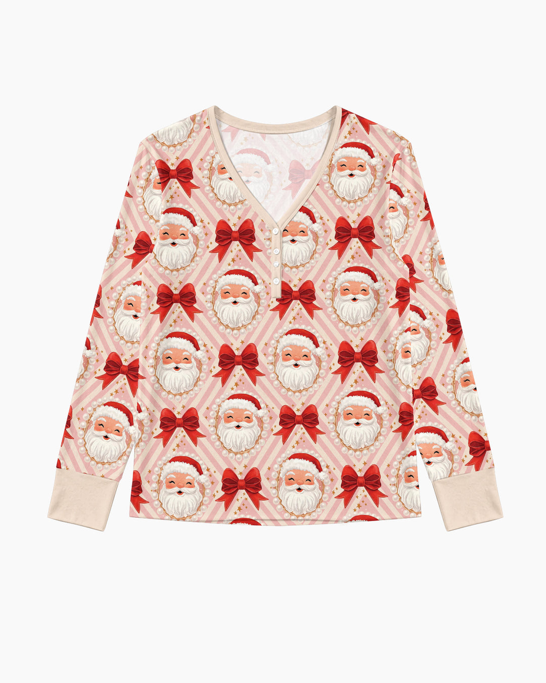 Preppy Coquette Santa Mommy And Me Matching Bamboo Women Pajama Set