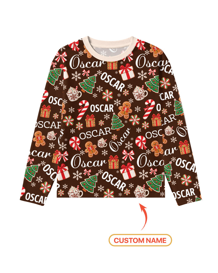Merry Christmas Custom Name Bamboo Men's Pajama Set