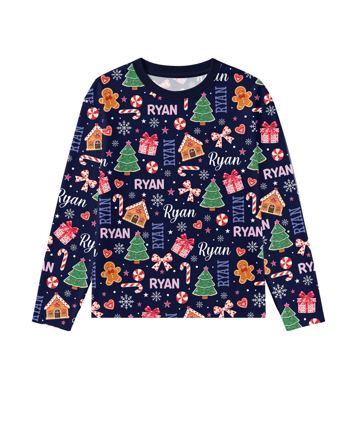 Custom Name Christmas Crew Family Matching Bamboo Men's Pajama Set