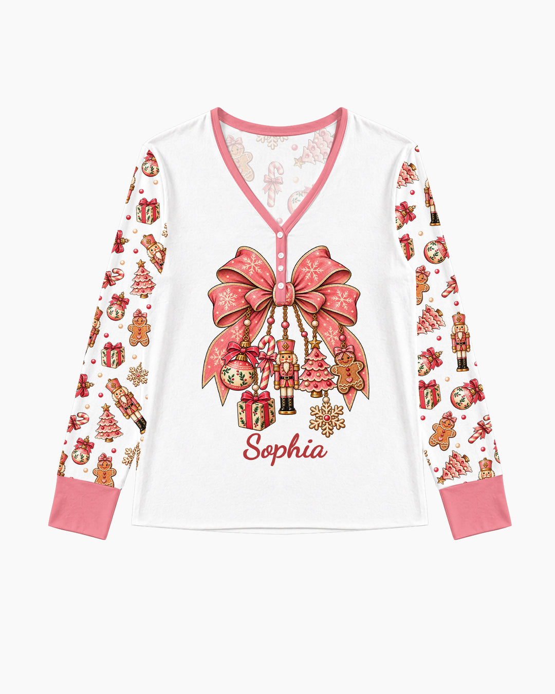 Custom Name Nutcracker The Bow Bamboo Women Pajama Set