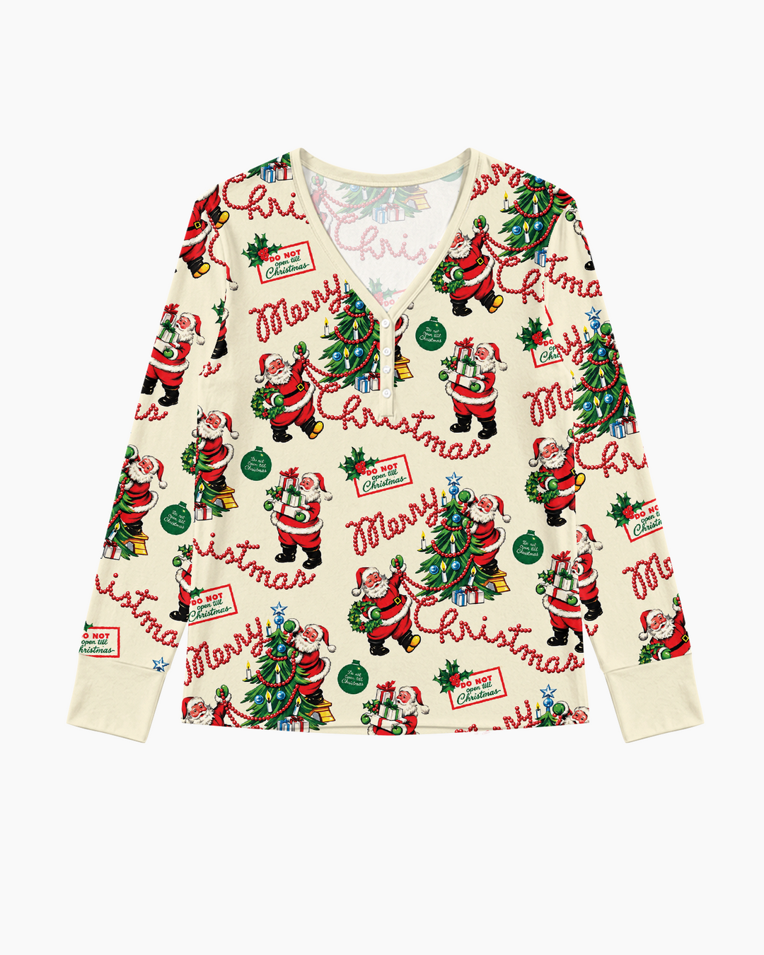 Funny Christmas Santa Bamboo Women Pajama Set