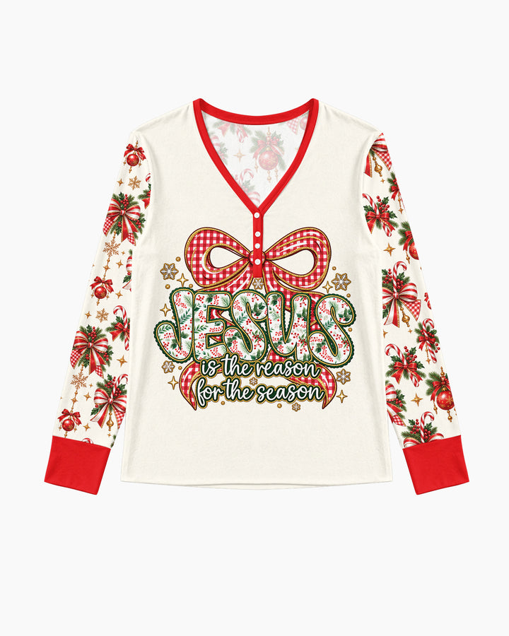 Coquette Floral Jesus Is The Reason Mommy And Me Matching Bamboo Women Pajama Set