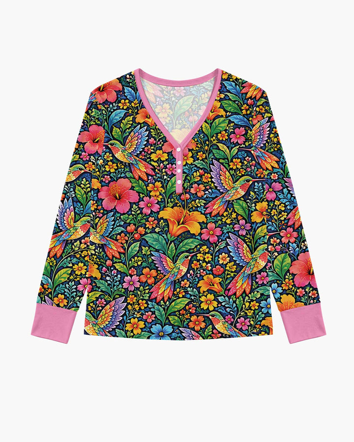 Hummingbird Paradise Bamboo Women Pajama Set