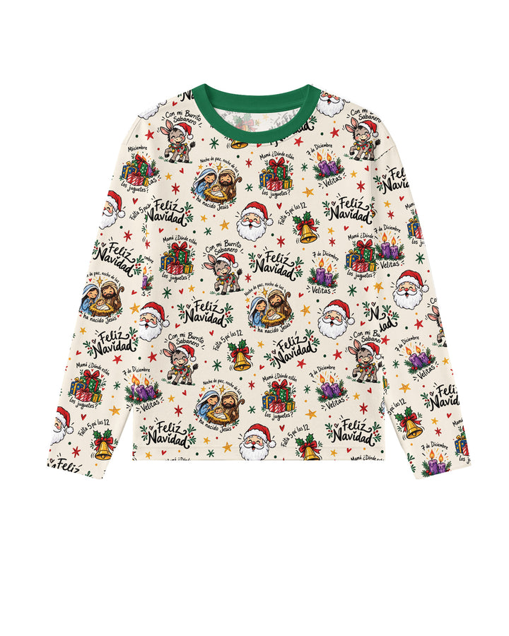 Whimsical Feliz Navidad Christmas Bamboo Men's Pajama Set