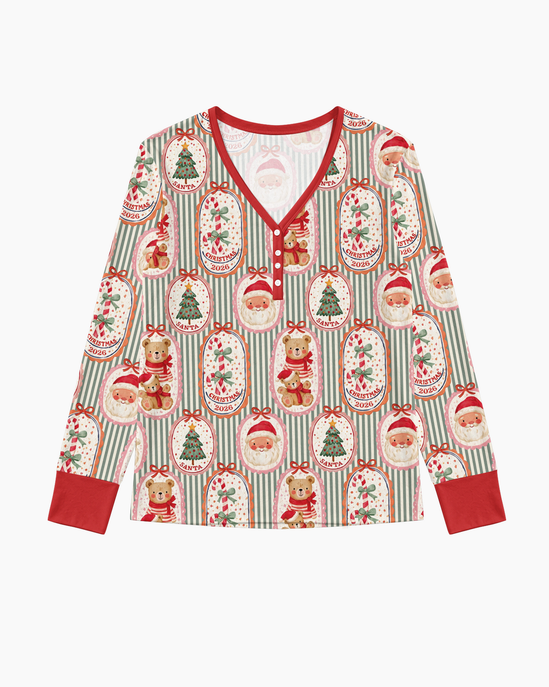 Teddy Bear Christmas Bamboo Women Pajama Set