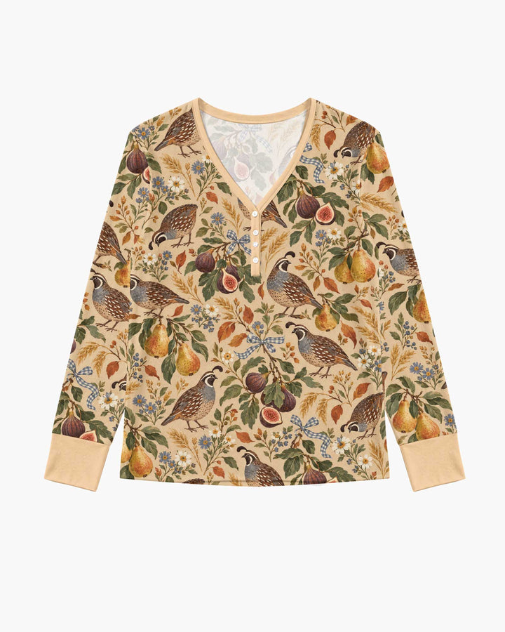 Quail & Pears Bamboo Women Pajama Set