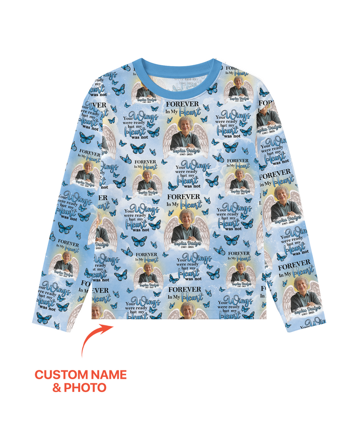 Custom Photo Forever In My Heart Family Matching Bamboo Men Pajama Set