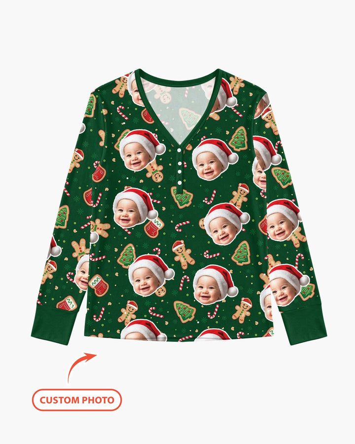 Custom Photo Funny Family Bamboo Women Pajama Set