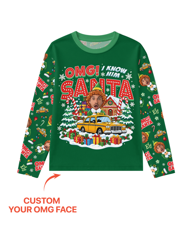 Custom Image OMG Santa Bamboo Men's Pajama Set