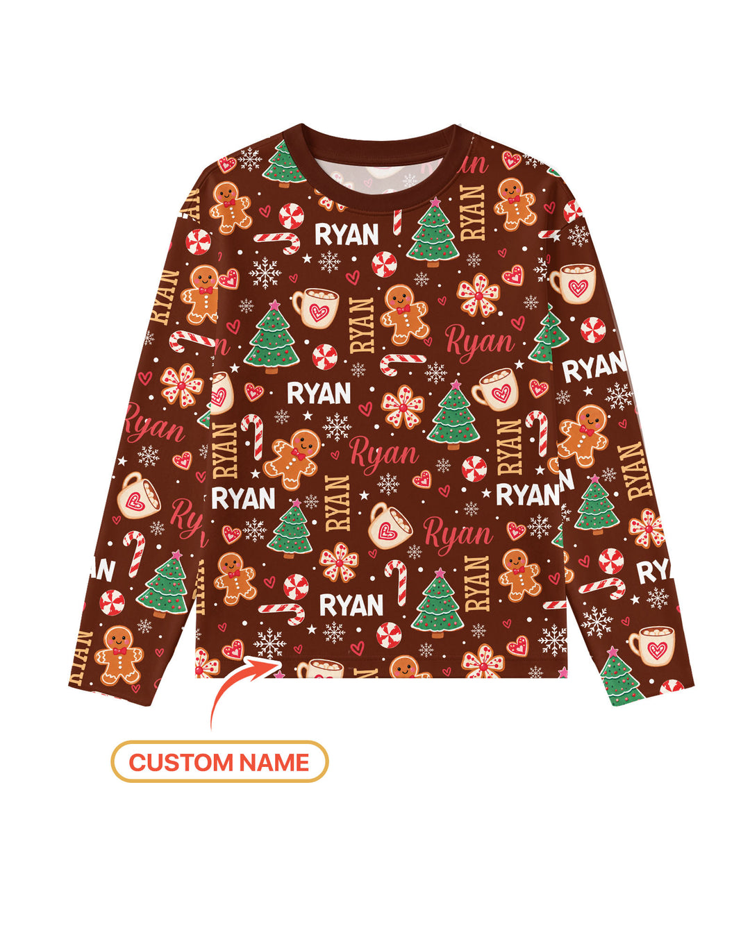 Custom Name Christmas Crew Family Matching Bamboo Men's Pajama Set