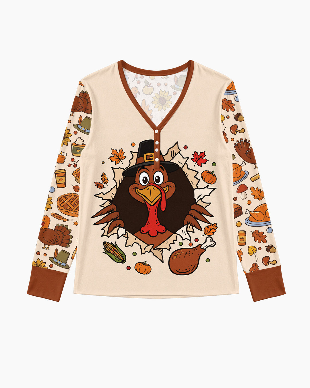 Funny Turkey on Thanksgiving Bamboo Women Pajama Set