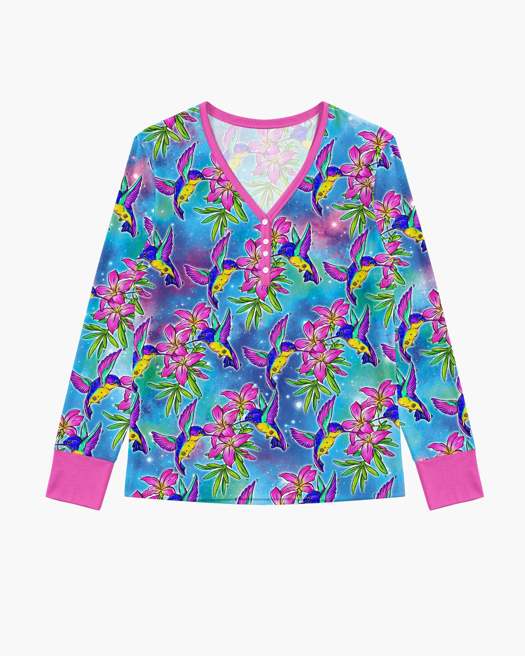 Floral Hummingbird Bamboo Women Pajama Set