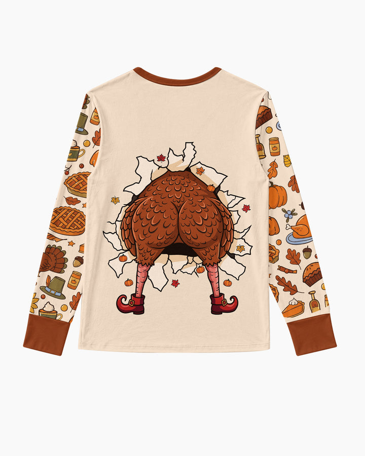 Funny Turkey on Thanksgiving Bamboo Women Pajama Set