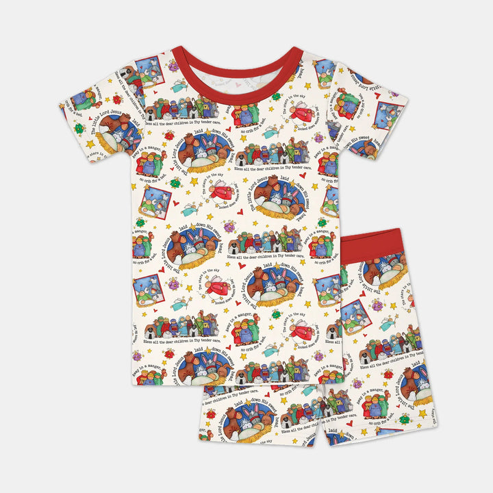 Template Zweiteiliges Pyjama-Set mit kurzen Ärmeln und Shorts