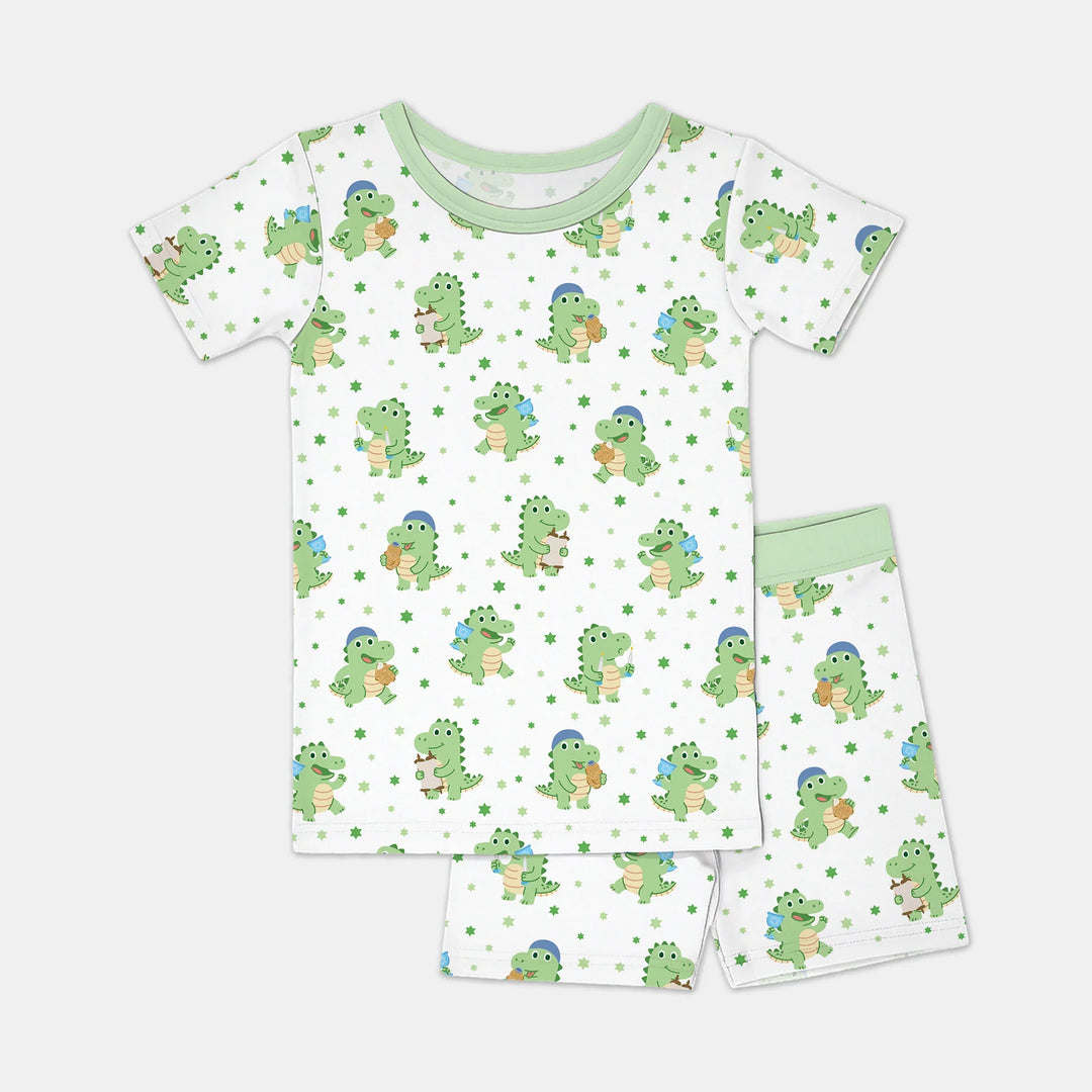 Template Zweiteiliges Pyjama-Set mit kurzen Ärmeln und Shorts