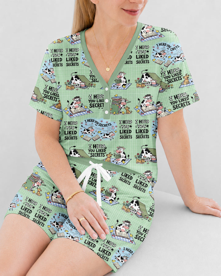 The Secret Gossip Club Bamboo Women Short Sleeve Short Pajama Set