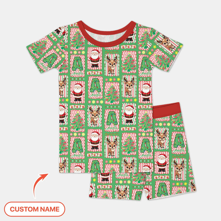 Zweiteiliges Pyjama-Set mit kurzen Ärmeln und Shorts im Sommer-Design