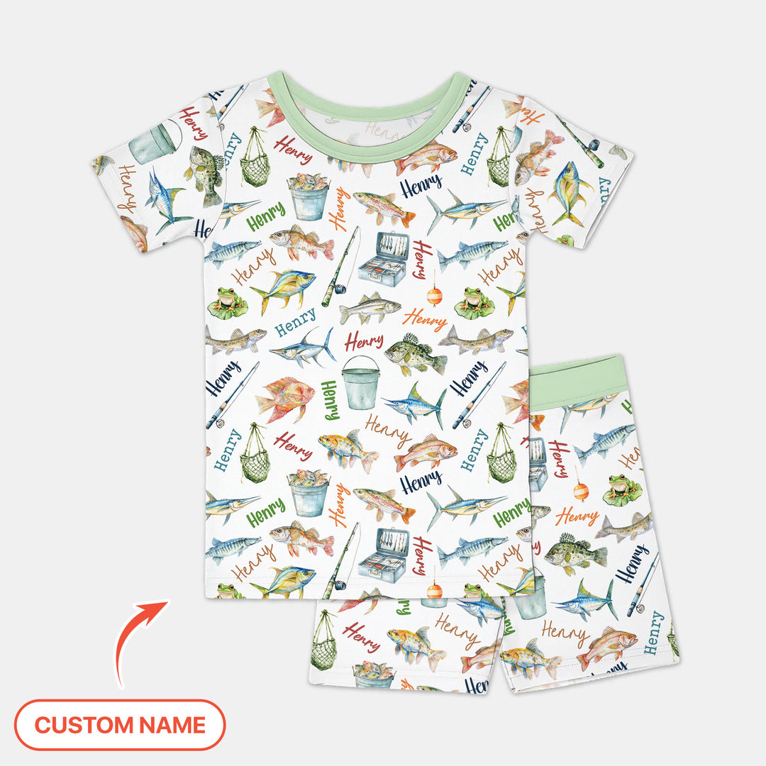 Zweiteiliges Pyjama-Set mit kurzen Ärmeln und Shorts im Sommer-Design