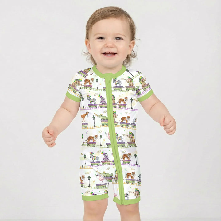 Mardi Gras Jungle Krewe Bamboo Shorty Zippy