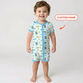Pijama corto tipo zippy de bambú a juego para la familia Fishing Squad
