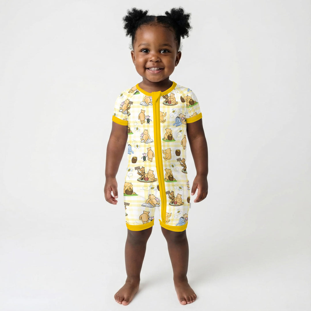 Bear & Friends Yellow Plaid Shorty Zippy