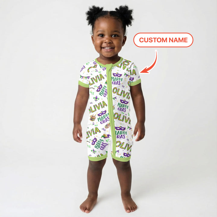 Custom Name Make your own Mardi Gras Shorty Zippy