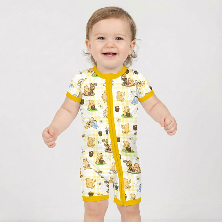 Bear & Friends Yellow Plaid Shorty Zippy