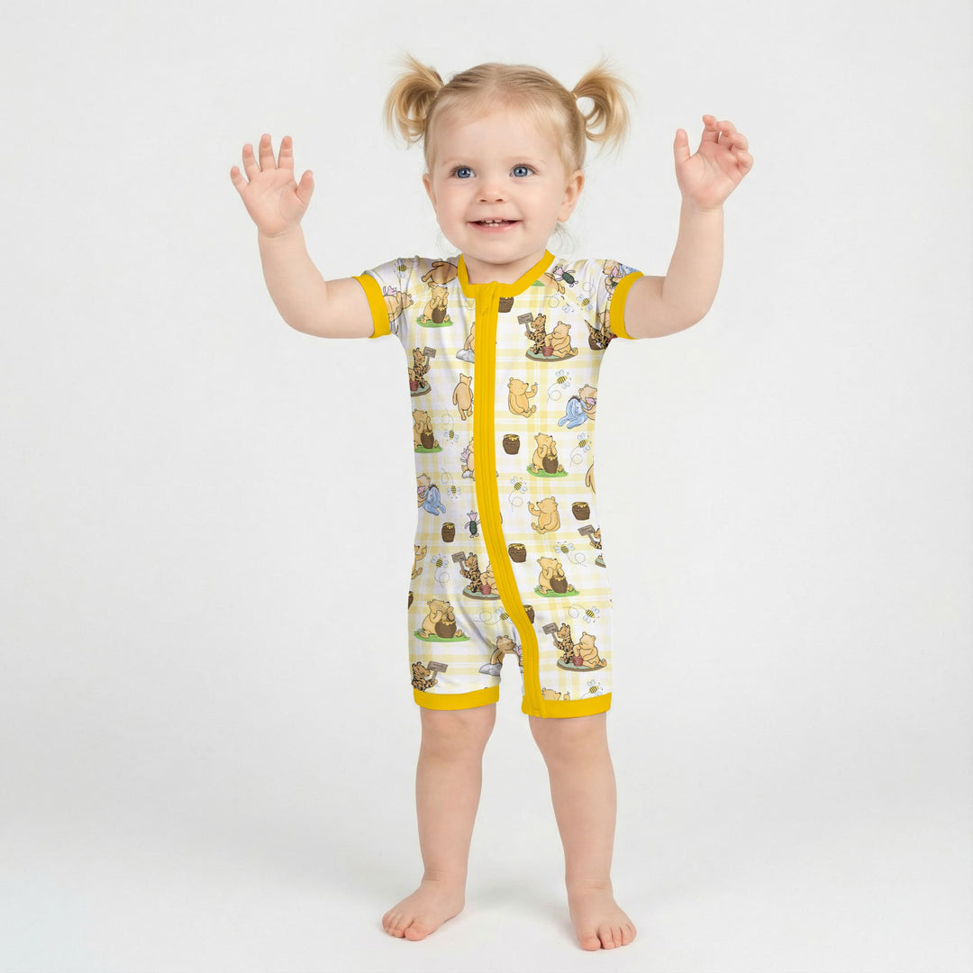 Bear & Friends Yellow Plaid Shorty Zippy