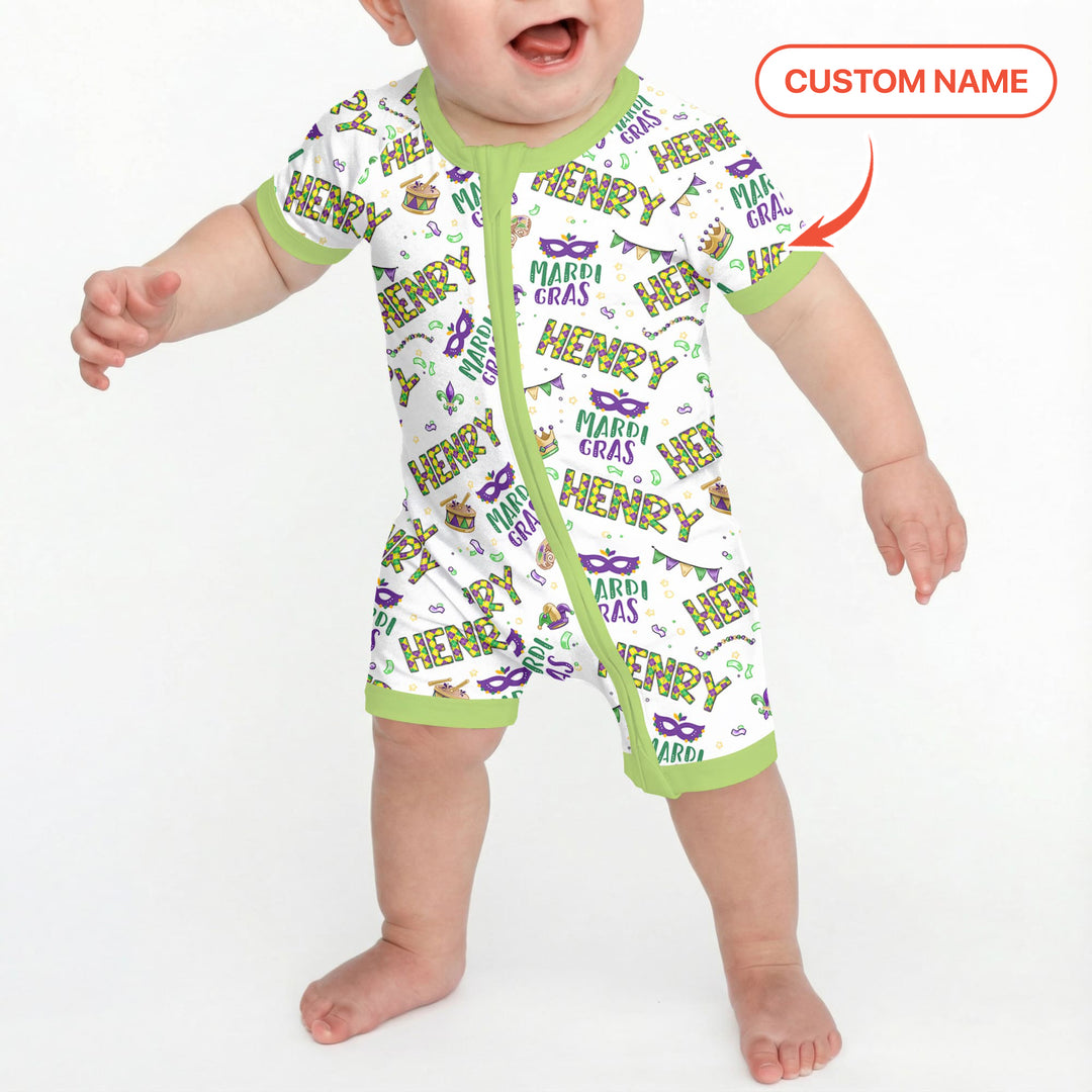 Custom Name Make your own Mardi Gras Shorty Zippy