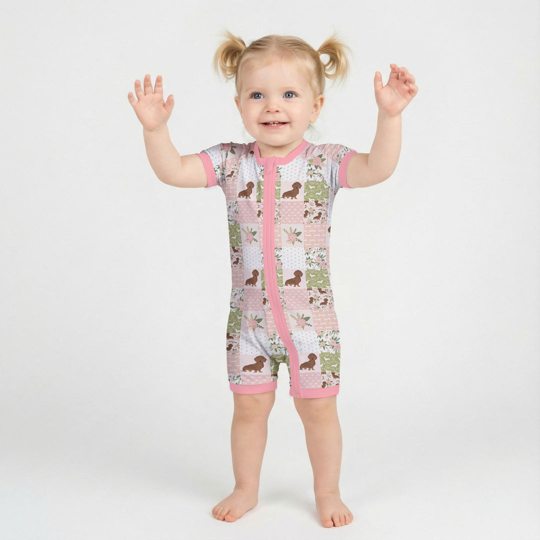 Floral Dachshund Grace Shorty Zippy