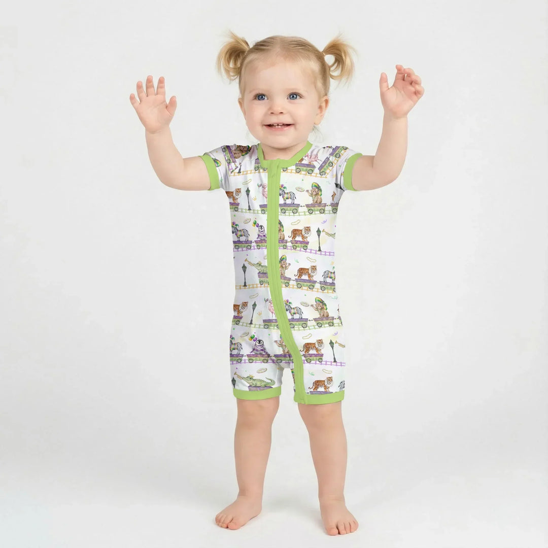 Mardi Gras Jungle Krewe Bamboo Shorty Zippy