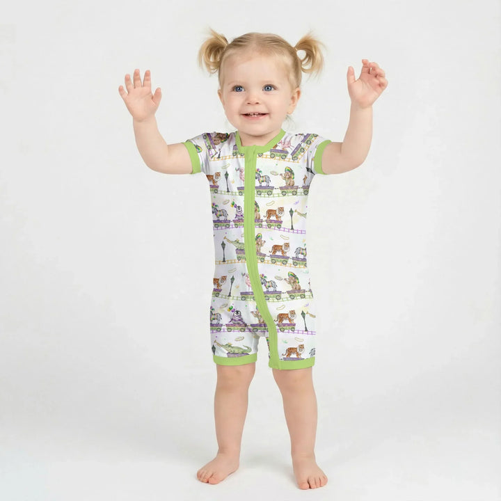 Mardi Gras Jungle Krewe Bamboo Shorty Zippy