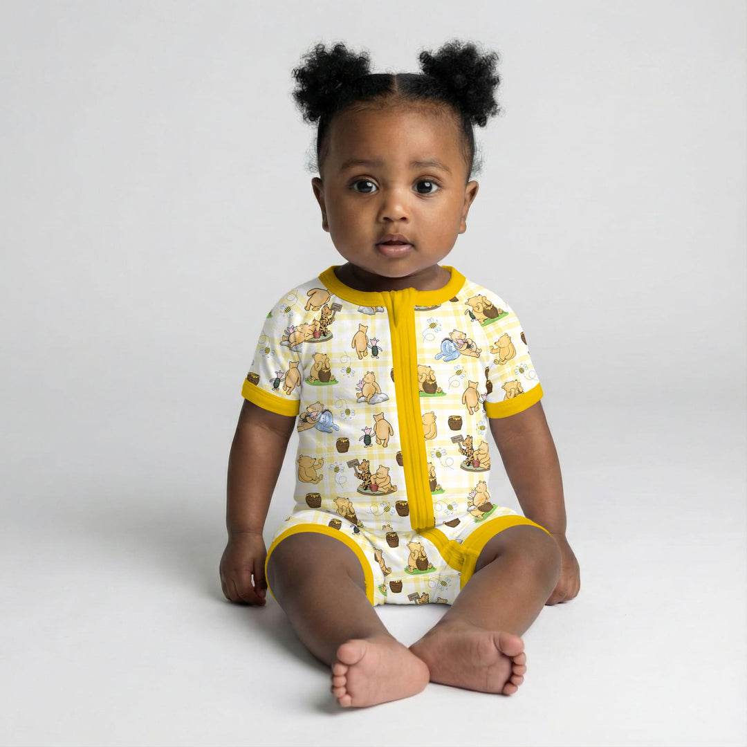 Bear & Friends Yellow Plaid Shorty Zippy