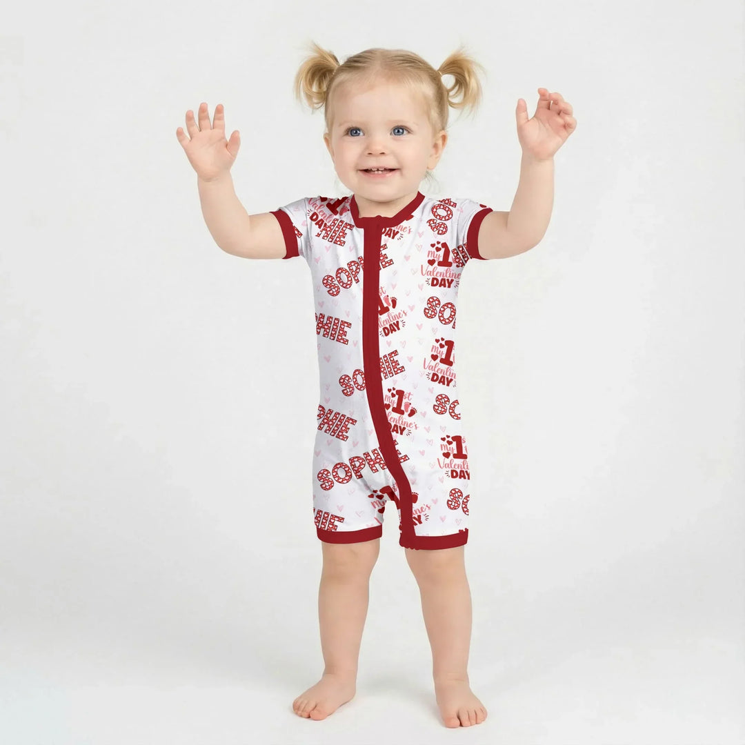 Custom Name My 1st Valentine's Day Shorty Zippy