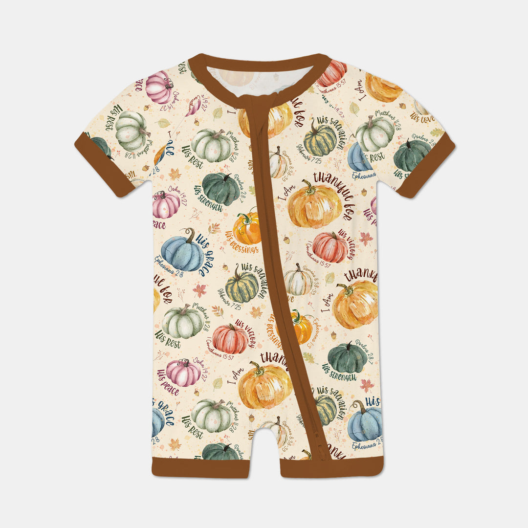 Christian Thanksgiving Shorty Zippy , Christian Thanksgiving Shorty Zippy - 0-3M / Chocolate Brown