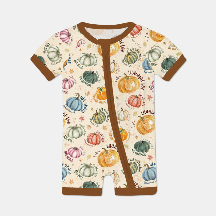 Christian Thanksgiving Shorty Zippy , Christian Thanksgiving Shorty Zippy - 0-3M / Chocolate Brown