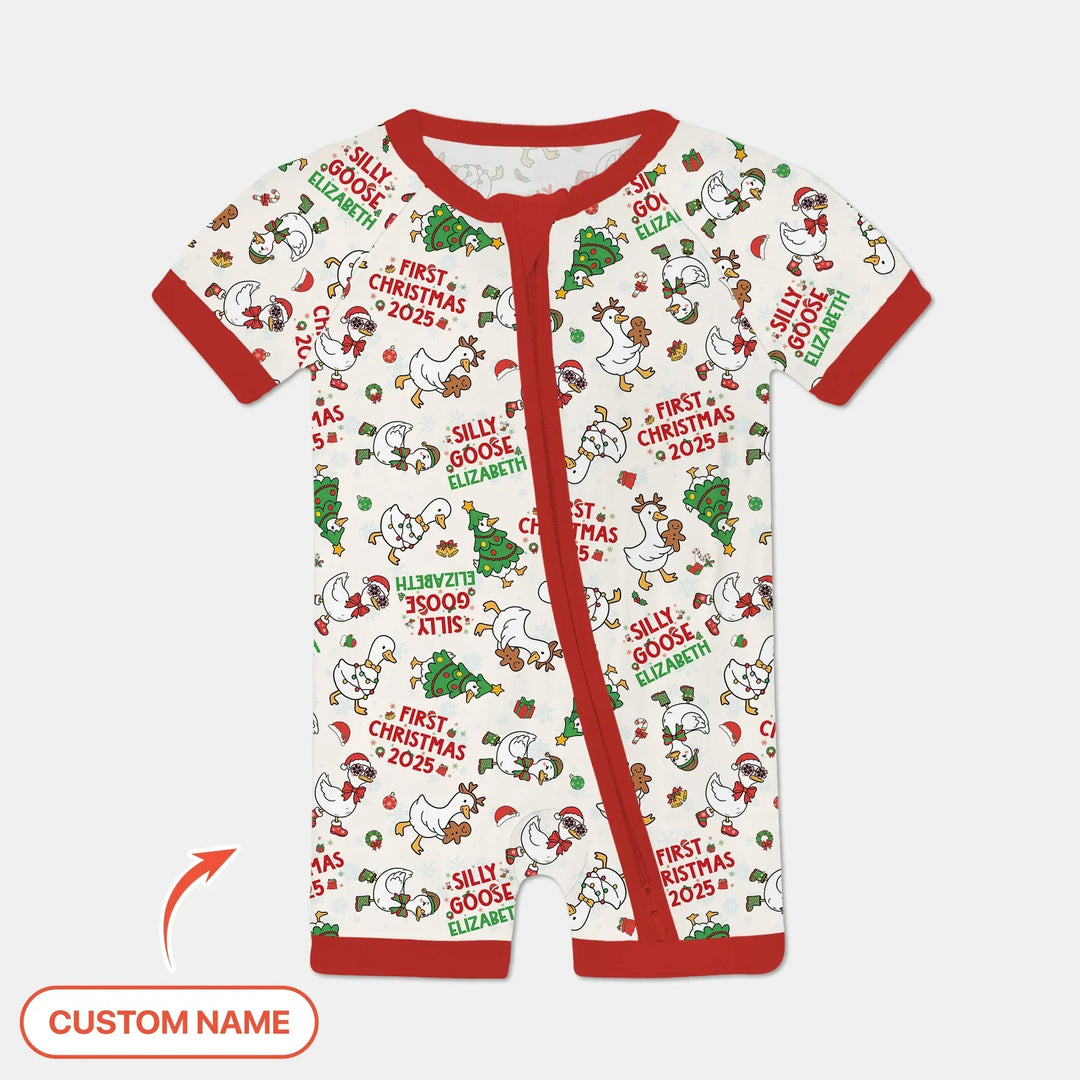 Custom Name "Silly Goose" Shorty Zippy (Red) , Custom Name "Silly Goose" Shorty Zippy (Red) - 0-3M