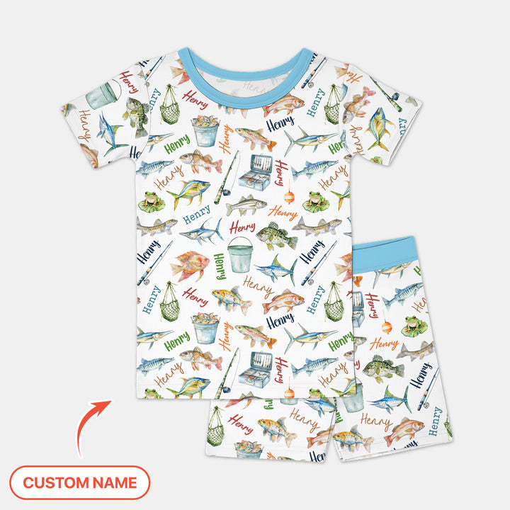 Zweiteiliges Pyjama-Set mit kurzen Ärmeln und Shorts im Sommer-Design