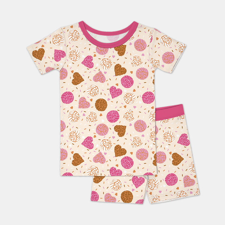 Sweet Concha Two Piece Short Sleeve Shorts Pajama Set